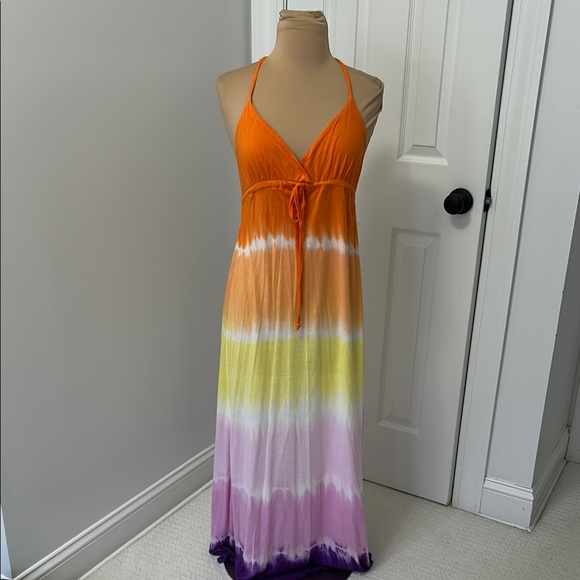 Debbie Katz Dresses & Skirts - Debbie Katz South Beach Tie Dye Halter Maxi Cover Up Dress